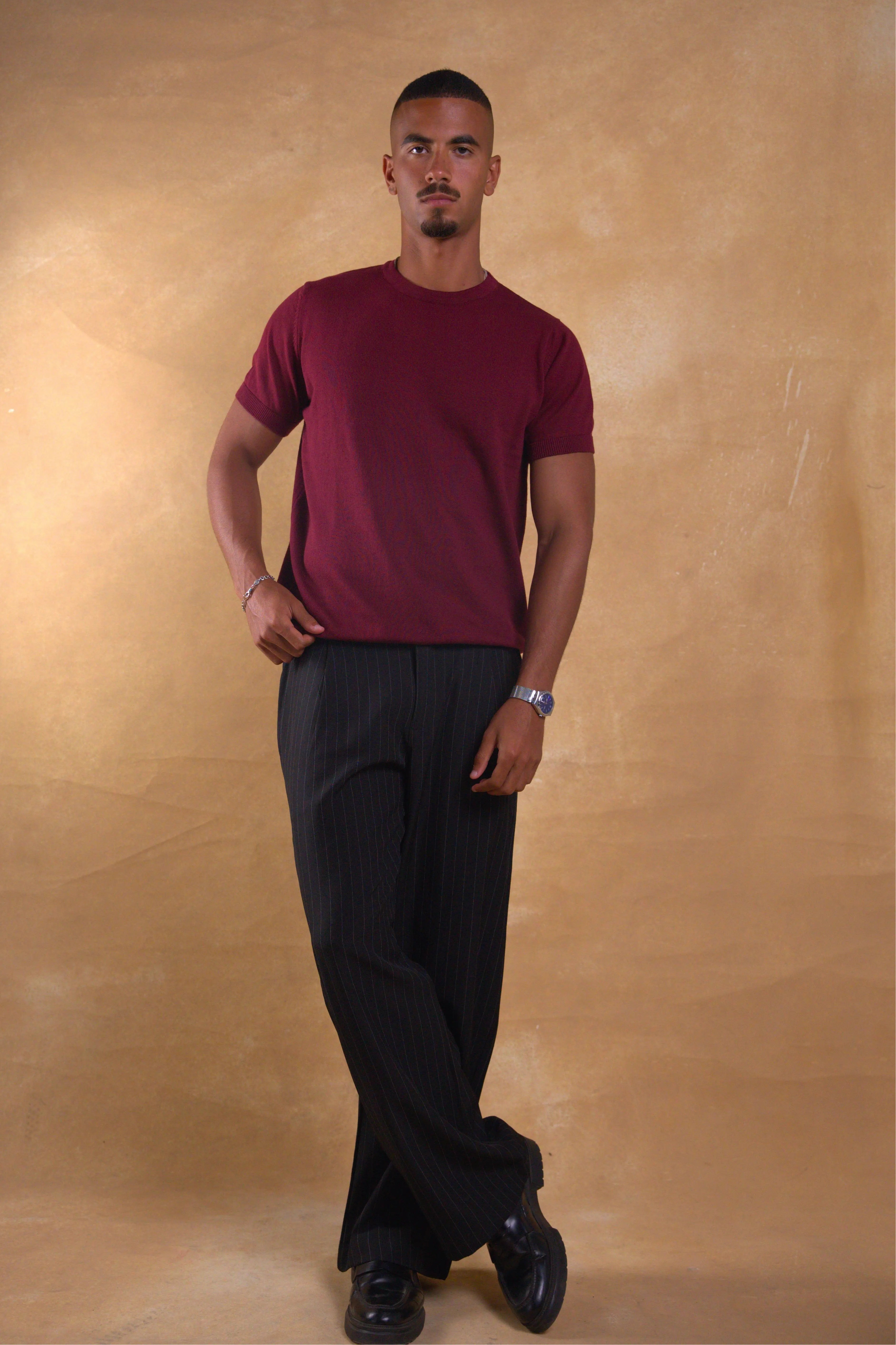 Maroon Knitted Shirt