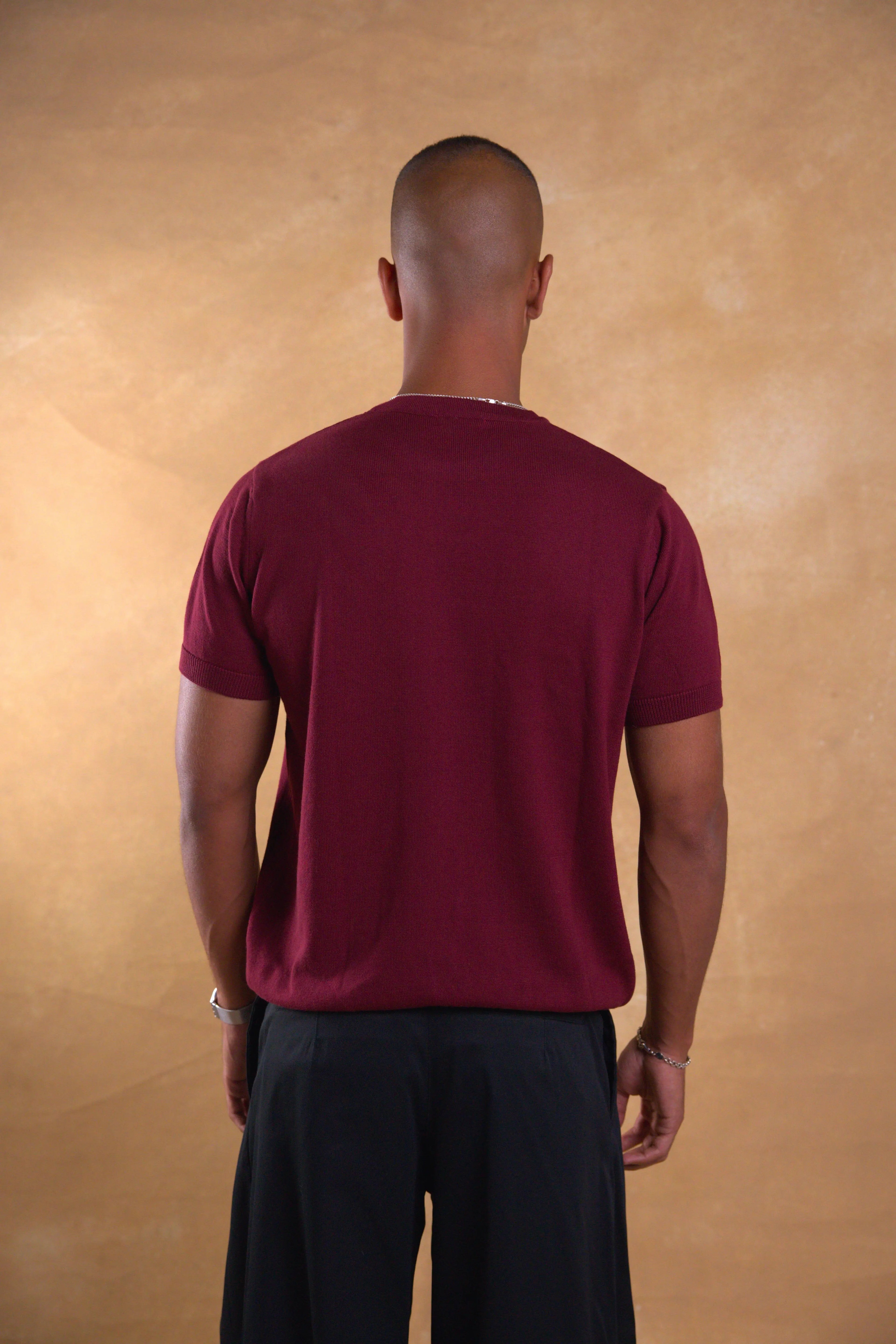 Maroon Knitted Shirt