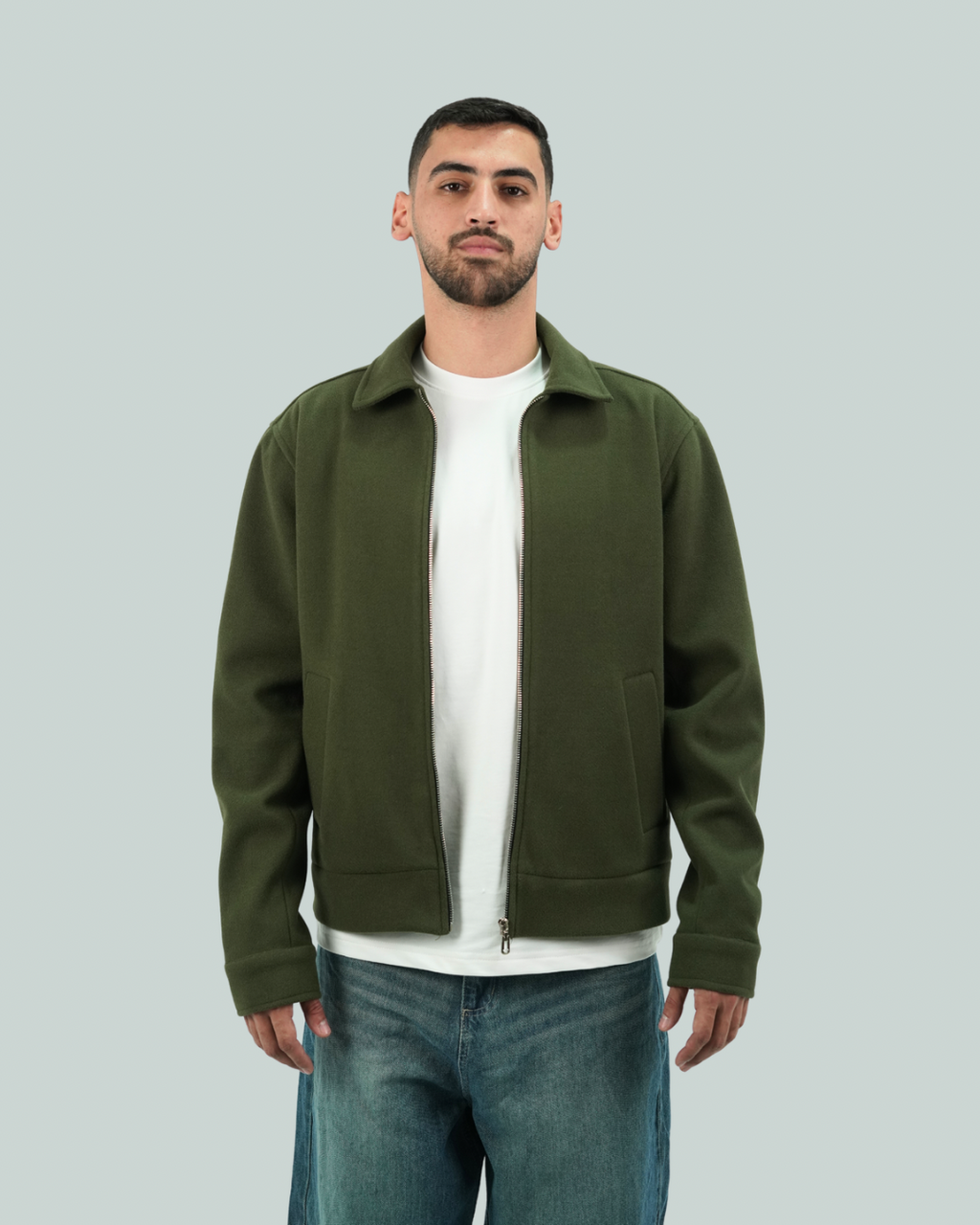 OLIVE WOOL JACKET