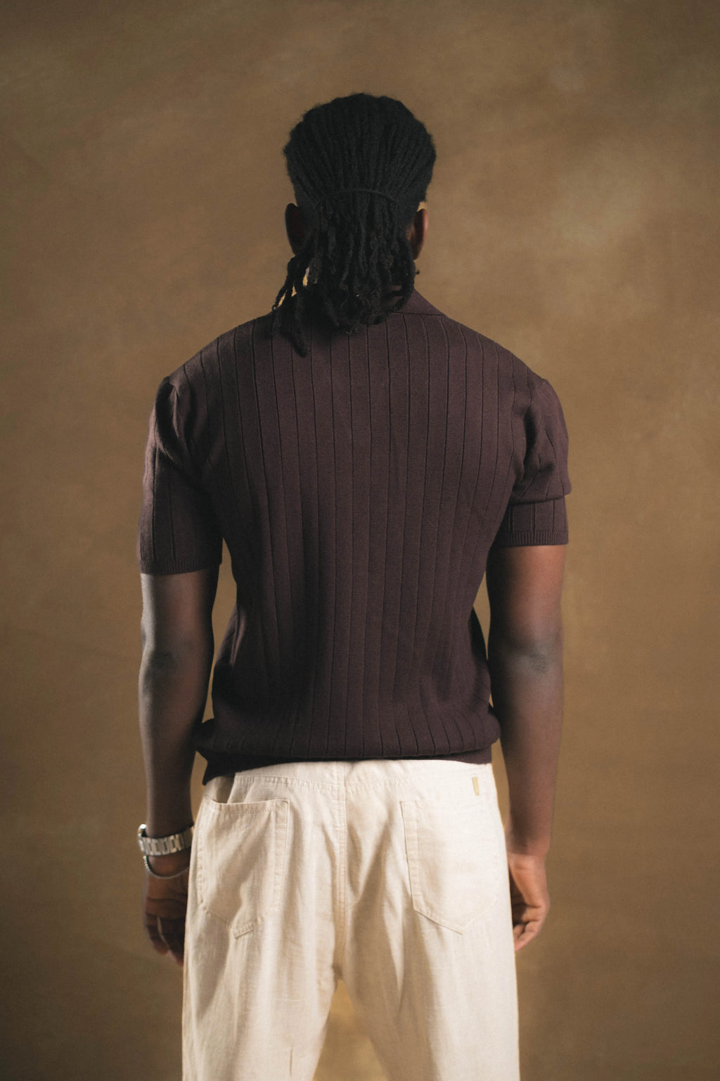 Knitted Brown Polo Shirt