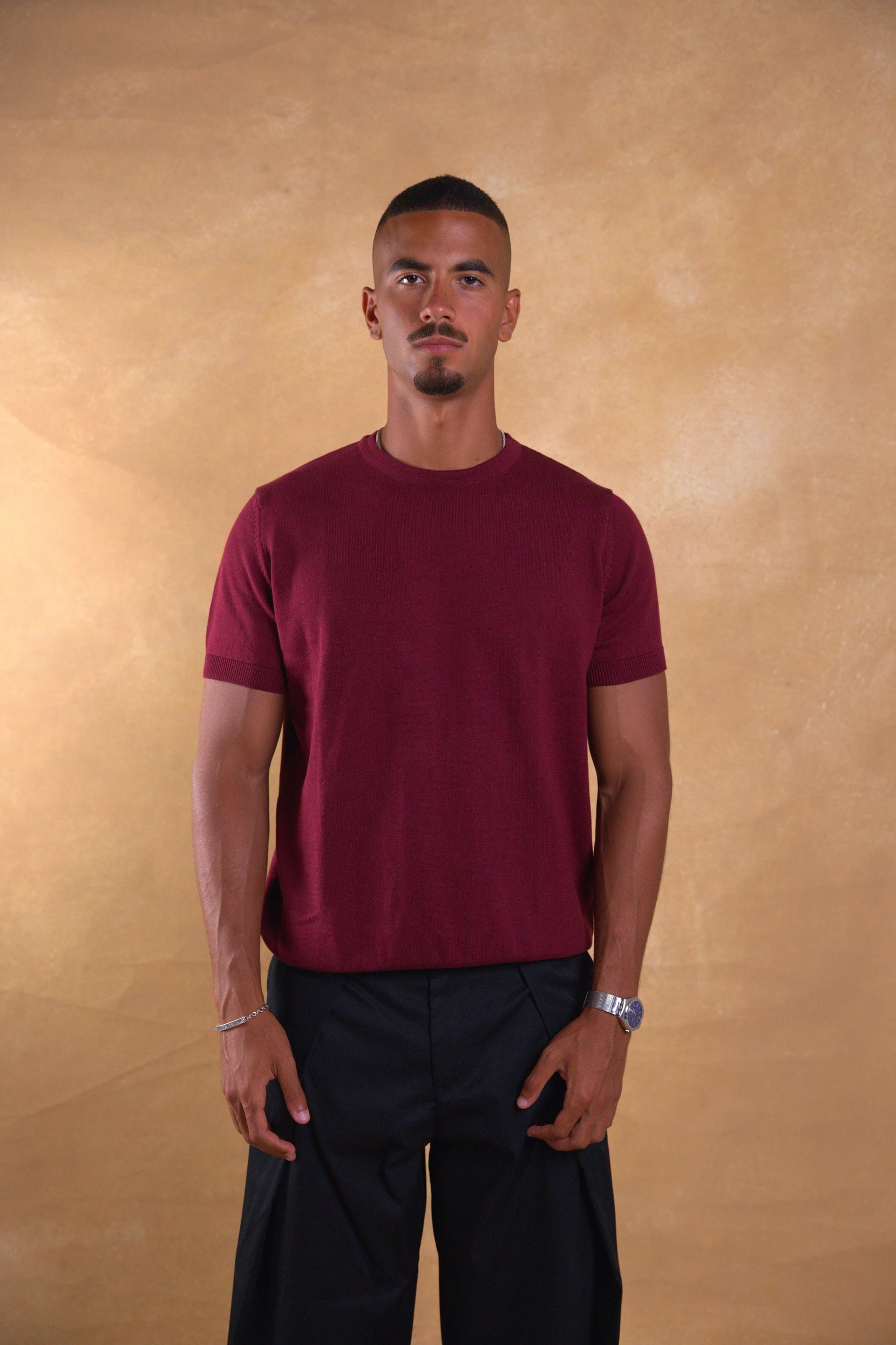 Maroon Knitted Shirt