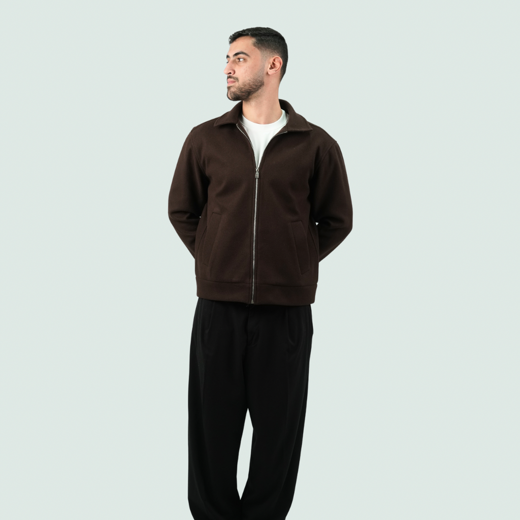 BROWN LIGHT WOOL JACKET