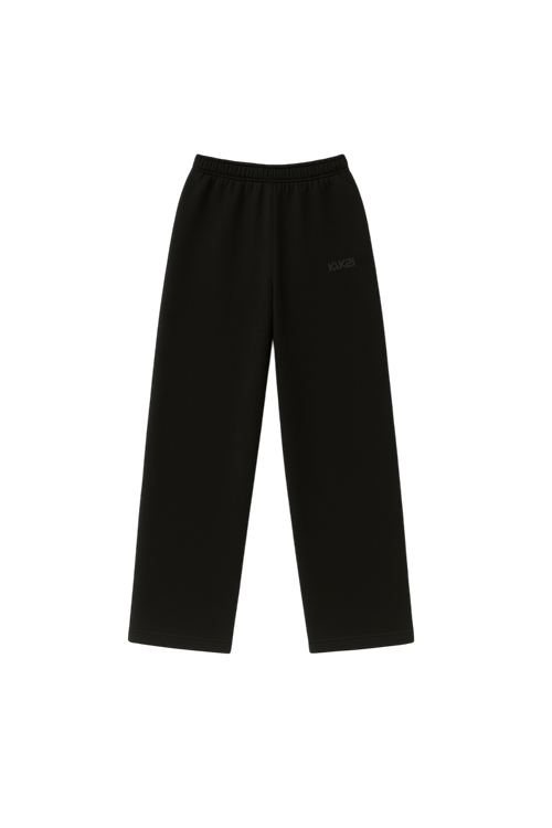 Unisex Black Relaxed Fit Sweatpants
