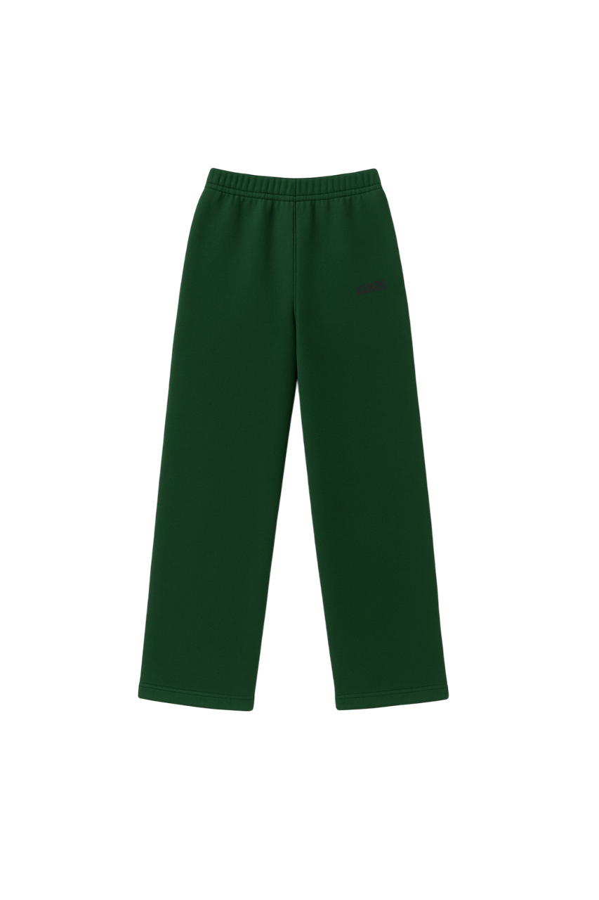 Unisex Dark Green Relaxed Fit Sweatpants