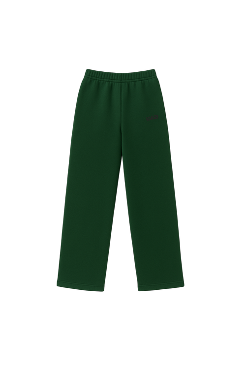 Unisex Dark Green Relaxed Fit Sweatpants