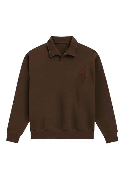 Unisex Brown Polo Sweater