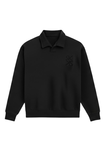 Unisex Black Polo Sweater