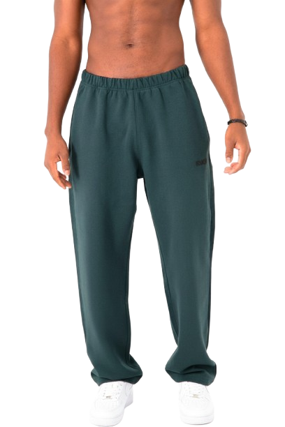 Unisex Dark Green Relaxed Fit Sweatpants