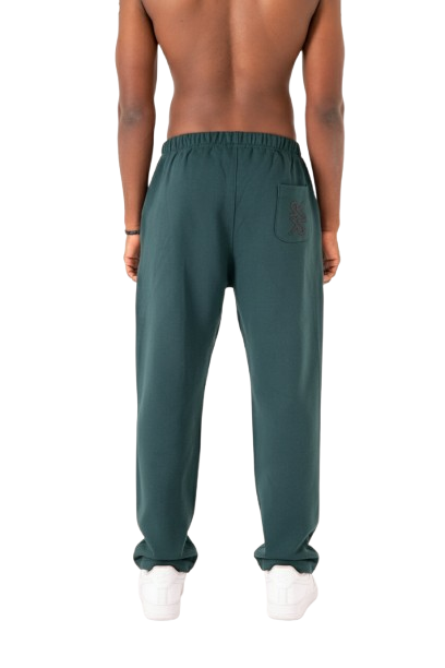Unisex Dark Green Relaxed Fit Sweatpants
