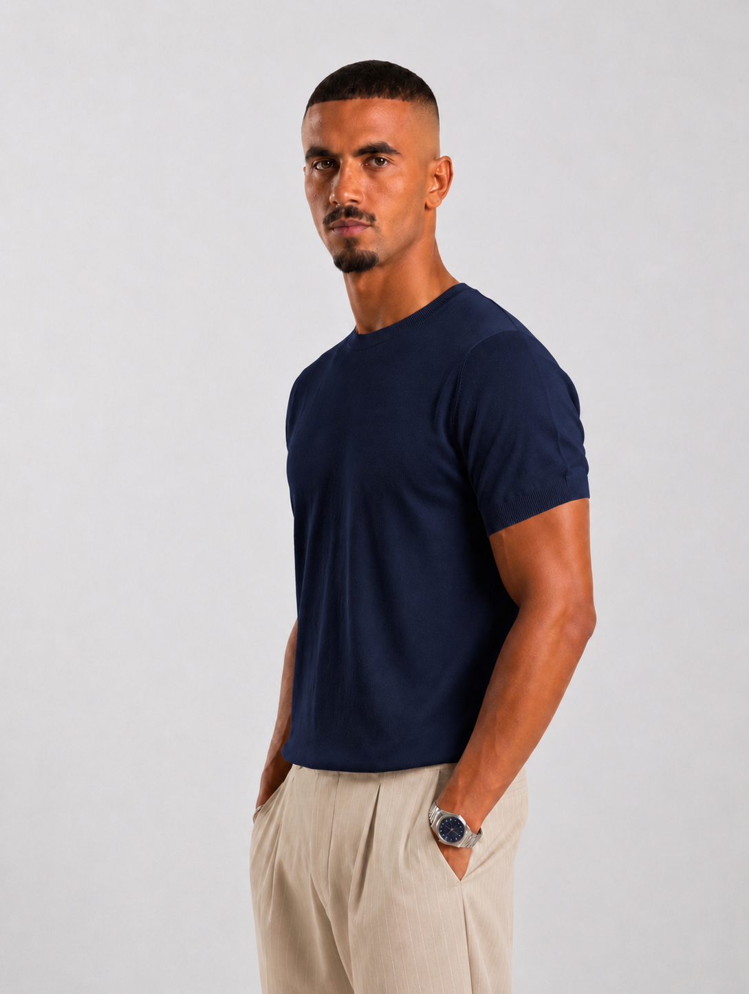 Ink Blue Knitted Shirt