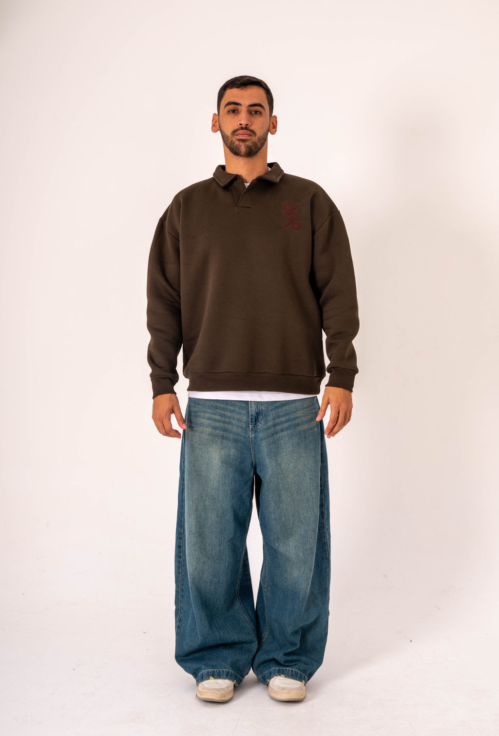 Unisex Brown Polo Sweater