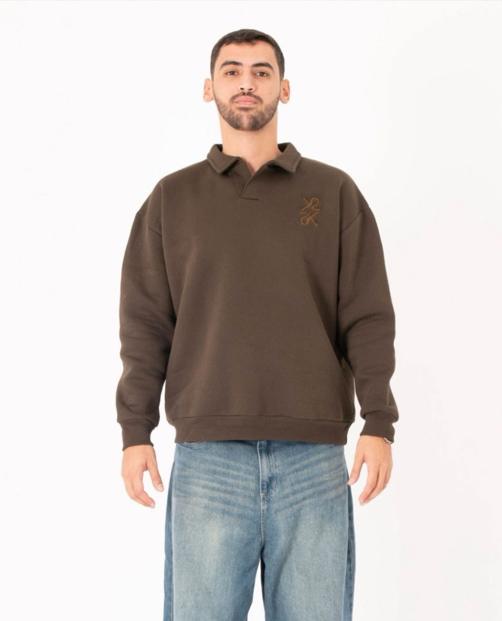 Unisex Brown Polo Sweater