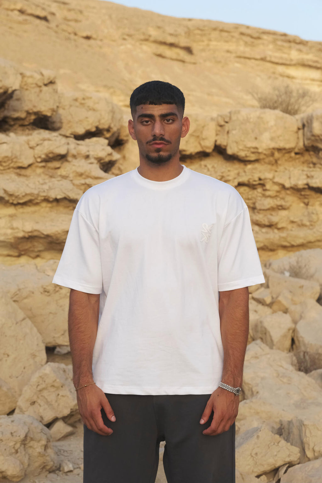 Unisex White Loose fit T-shirt