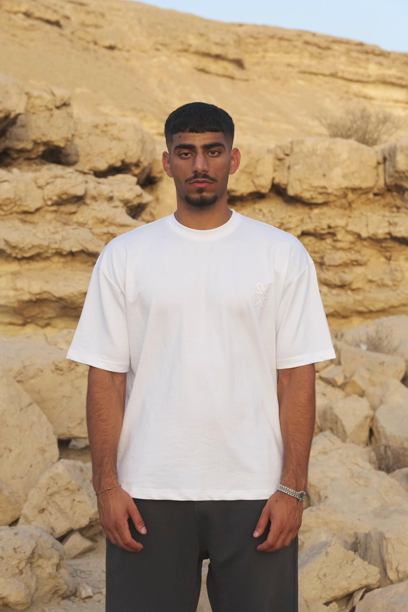 Unisex White Loose fit T-shirt