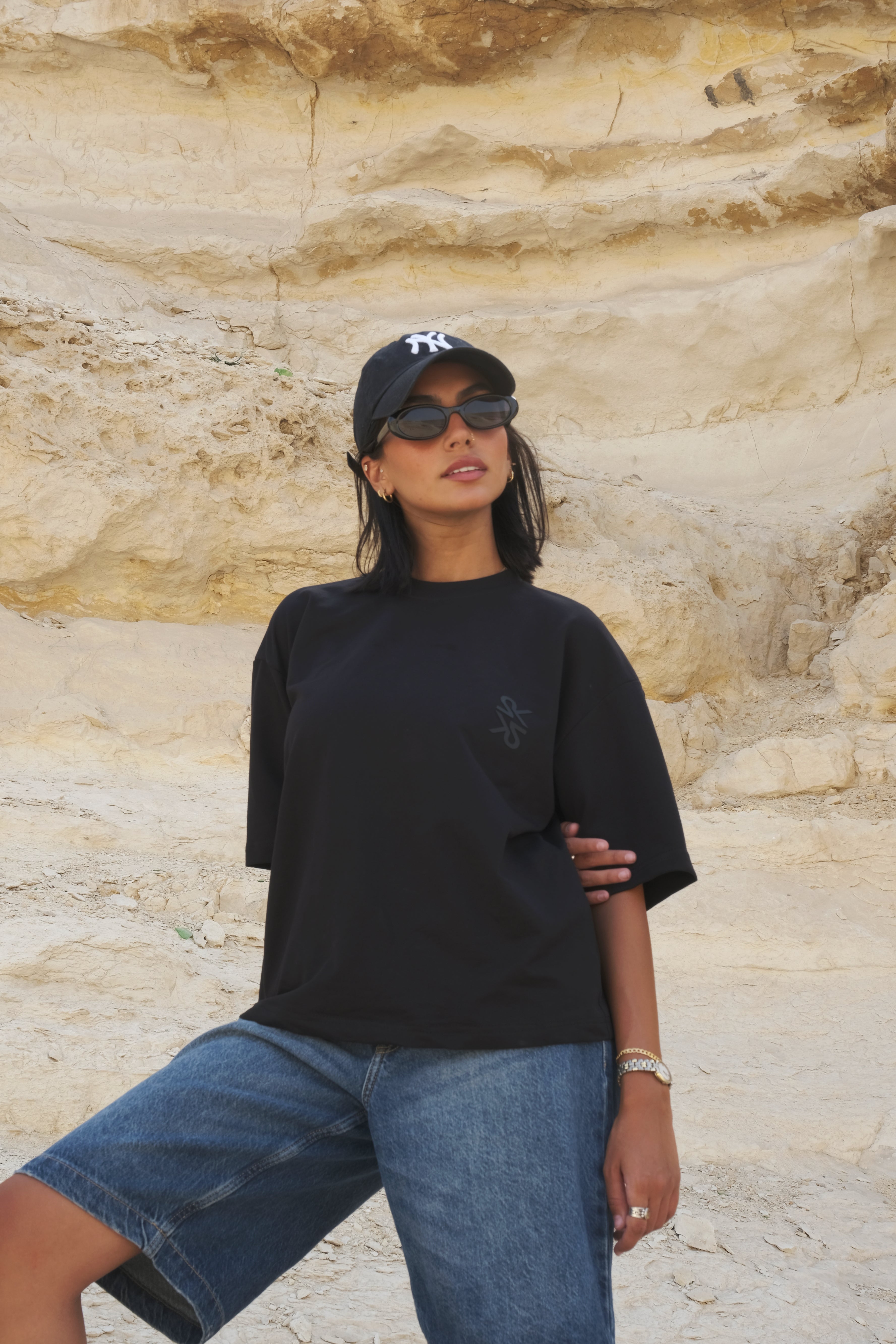 Unisex Black Loose fit T-Shirt